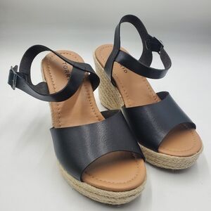 Raffia Wrapped Wedge Sandal